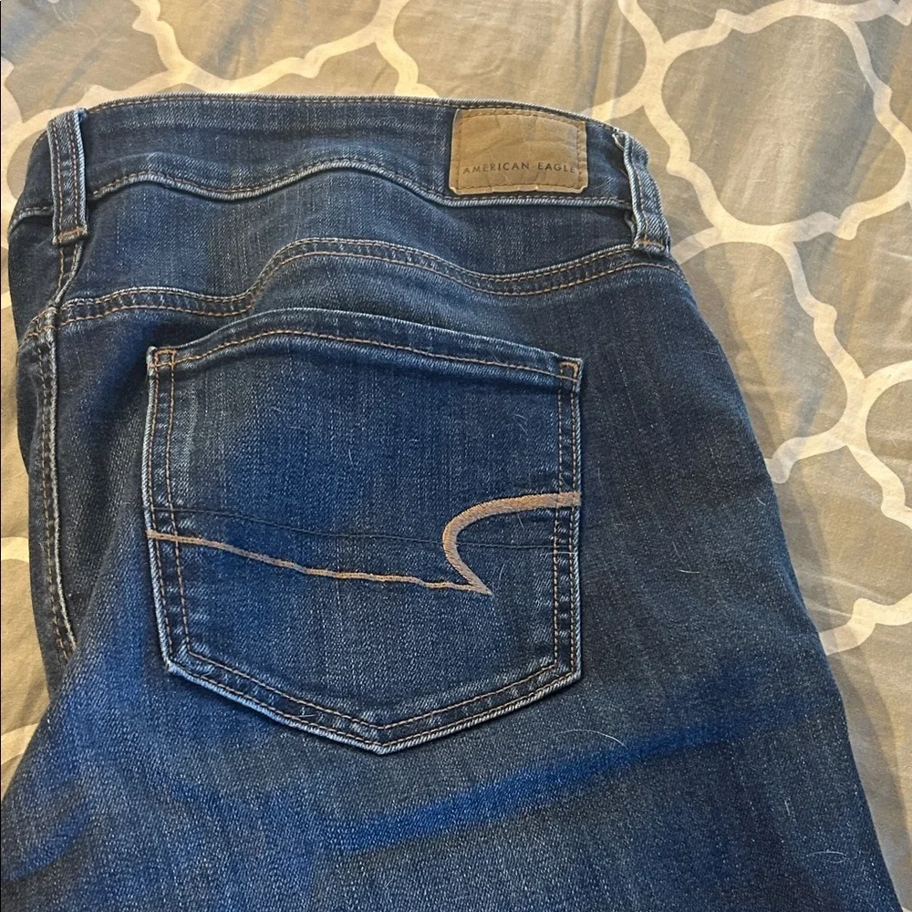 American Eagle Outfitters Deep Blue Boyfriend Jeans - Picture 2 of 5